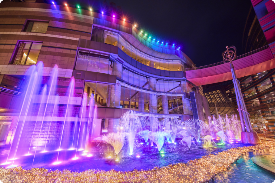 噴水ショー夜の様子